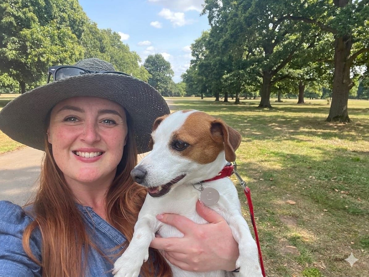 Laura the Acupuncturist with her Jack Russell, Bridget
